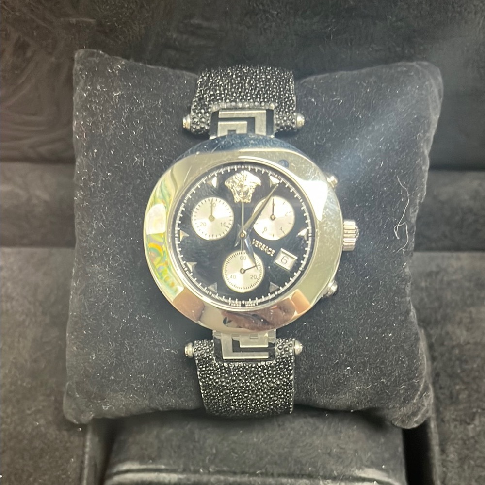 Versace Black and Silver Watch